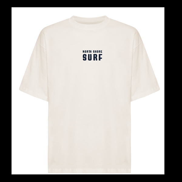 North Shore Surf - Box T-Shirt “Ocean air - salty hair” - Off White